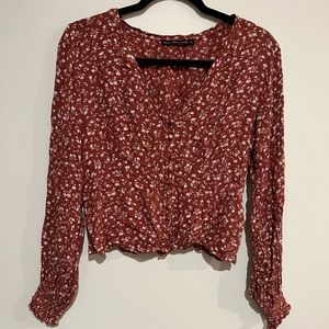 Abercrombie flower blouse size large